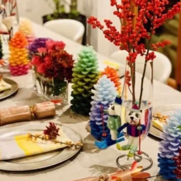 Evergreen Pillar Boho Hipster Hippie Art Deco Farm Christmas Holiday Chic Candle - Picture 5 of 6